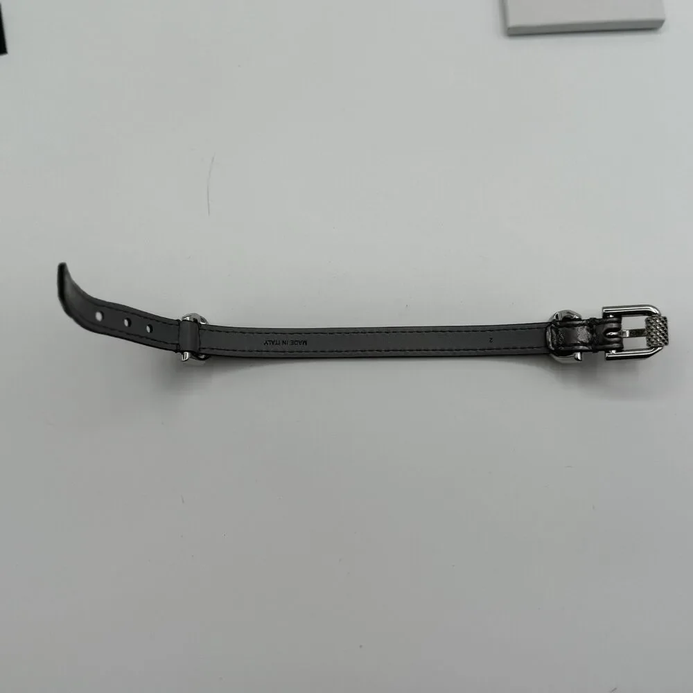 Women’s Givenchy Leather Bracelet Voyou Silvery Grey. Never Worn! Box Included!